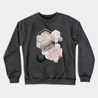 Blush and Grey Geometric Crewneck Sweatshirt